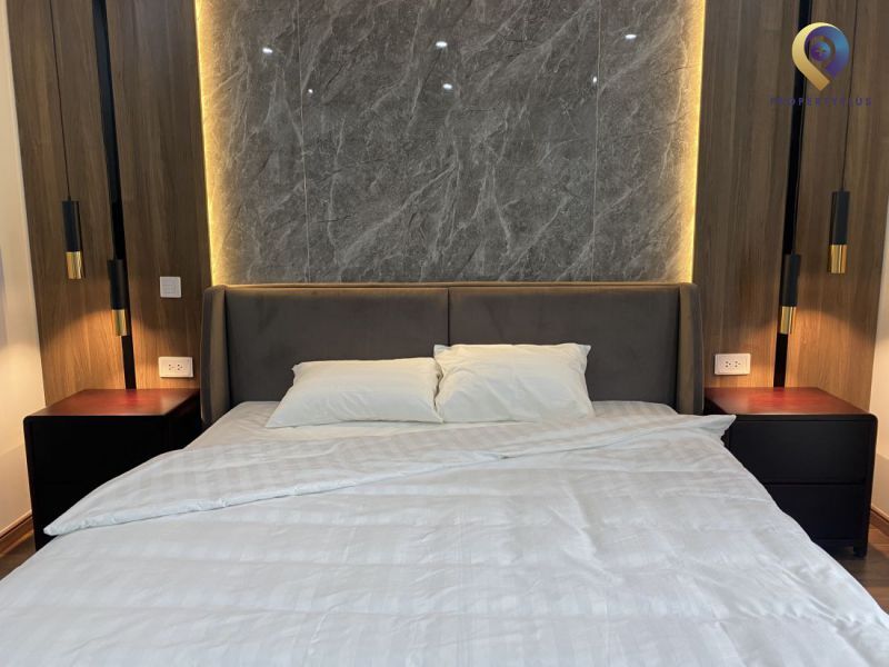 The bedroom at Ciputra Hanoi apartment has a luxurious style